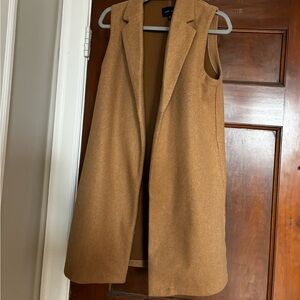 Brown Long line Cotton Vest